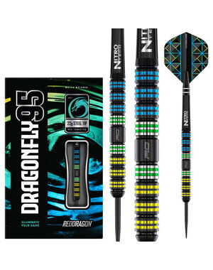 RED DRAGON Red Dragon Dragonfly 95 Black Parallel Steel Tip Darts