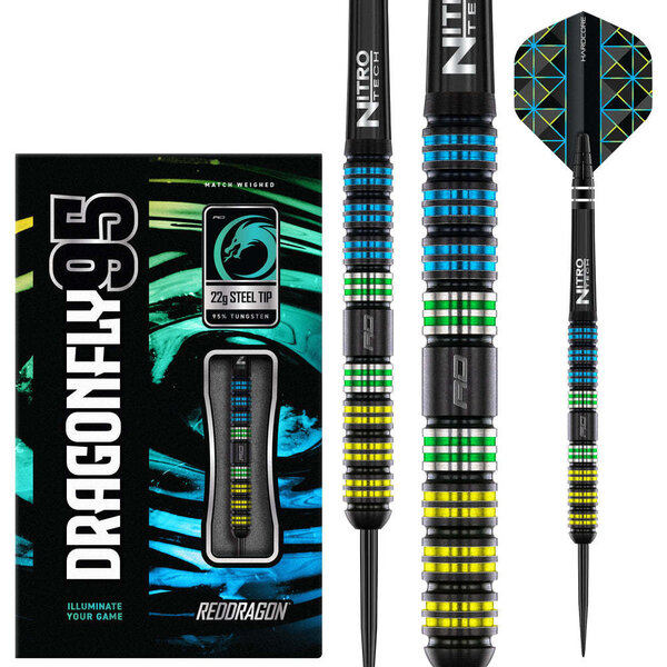 RED DRAGON Red Dragon Dragonfly 95 Black Parallel Steel Tip Darts
