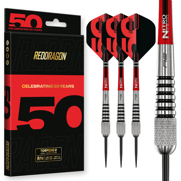 RED DRAGON Red Dragon 50 Flightmaster Torpedo 2 Steel Tip Darts 24g