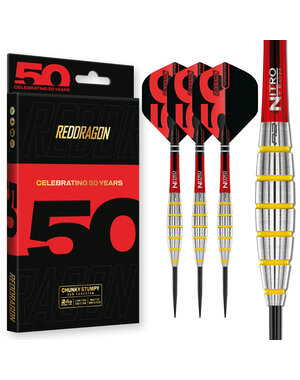 RED DRAGON Red Dragon 50 Chunky Stumpy 3 Steel Tip Darts 24g