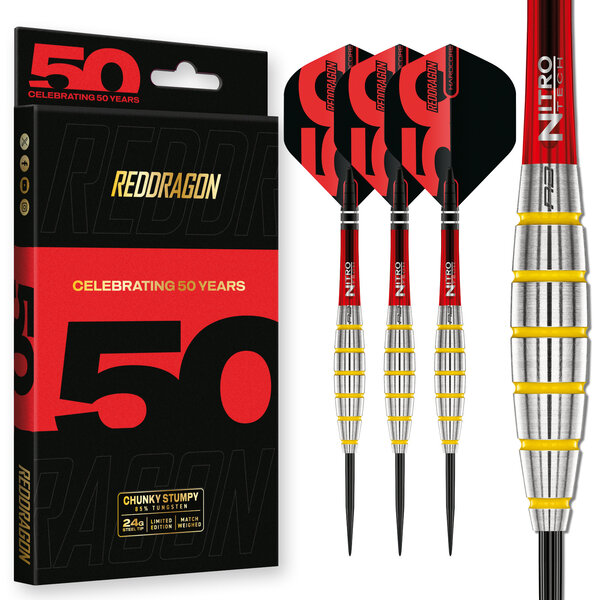 RED DRAGON Red Dragon 50 Chunky Stumpy 3 Steel Tip Darts 24g