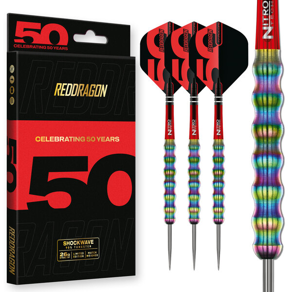 RED DRAGON Red Dragon 50 Shockwaves Steel Tip Darts 26g