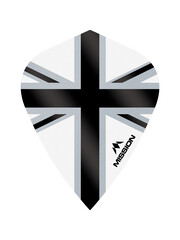 Mission Darts Mission Alliance X Union Jack White Black Kite Dart Flights