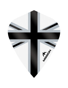 Mission Darts Mission Alliance X Union Jack White Black Kite Dart Flights