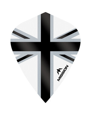 Mission Darts Mission Alliance X Union Jack White Black Kite Dart Flights