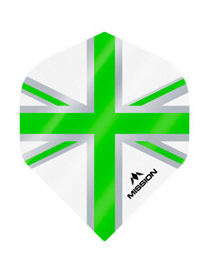 Mission Darts Mission Alliance Union Jack White Green No2 Dart Flights