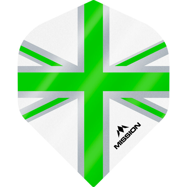 Mission Darts Mission Alliance Union Jack White Green No2 Dart Flights