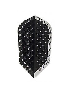 Harrows Darts Metalic Black with Silver Trim Slim Dimplex Dart Flights 5 Sets
