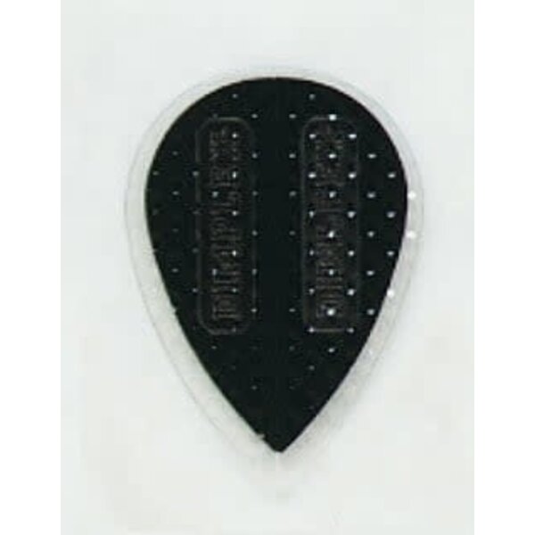 Harrows Darts Dimplex Hot Shot Embossed Black with Transparent Border Pear Shape Dart Flight 5 Sets