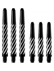 Designa Black and White Spiral Short Nylon Shafts - 3 Sets