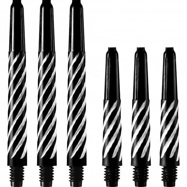 Designa Black and White Spiral Short Nylon Shafts - 3 Sets