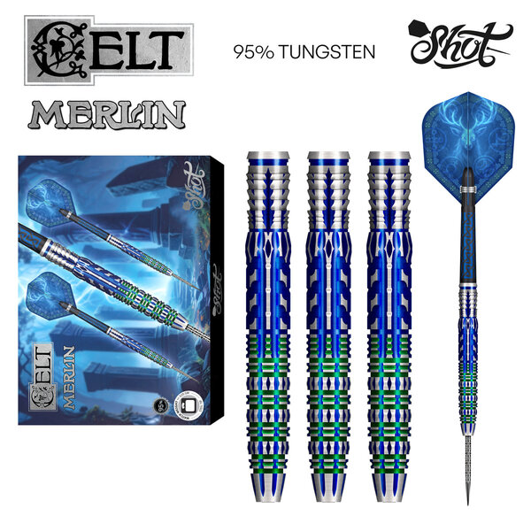 SHOT DARTS Shot Celt Merlin Steel Tip Darts