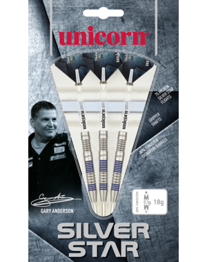 Unicorn Darts Unicorn Gary Anderson Silver Star Style 2 80% Steel Tip Darts