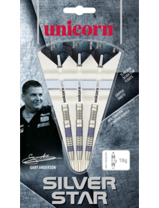 Unicorn Darts Unicorn Gary Anderson Silver Star Style 4 80% Steel  Tip Darts