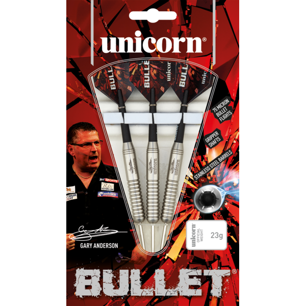 Unicorn Darts Unicorn Gary Anderson Bullet Stainless Style 1 Steel Tip Darts