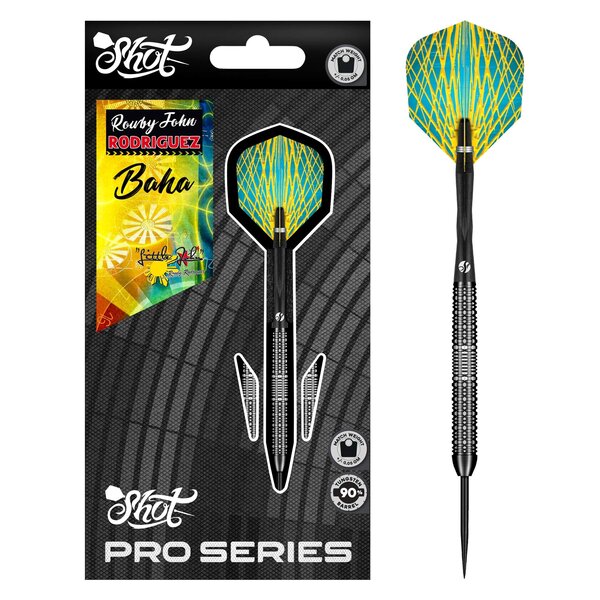 SHOT DARTS Shot Pro Series Rowby John Rodriguez Baha 90% Steel Tip Darts 25g