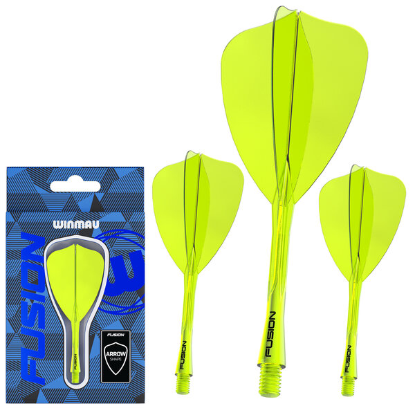 Winmau Darts Winmau Fusion Arrow Transparent Yellow Dart Flights