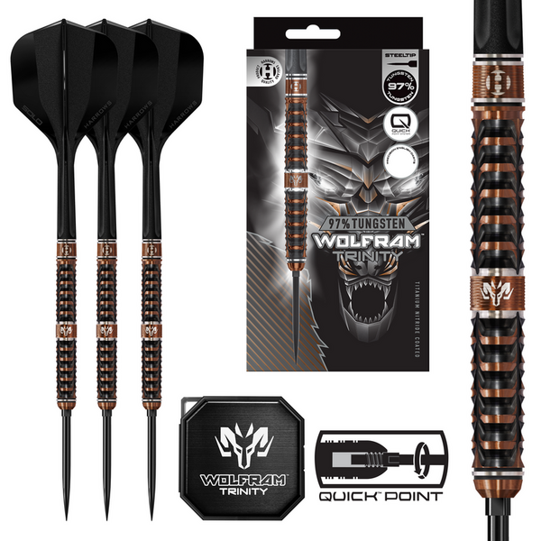 Harrows Darts Harrows Wolfram Trinity 97% Quick Point Steel Tip Darts
