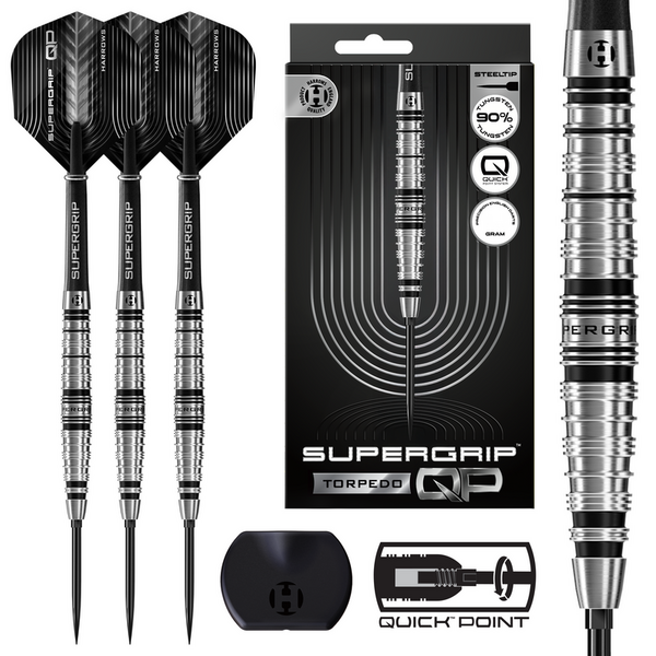 Harrows Darts Harrows Supergrip 90% Torpedo Quick Point Steel Tip Darts
