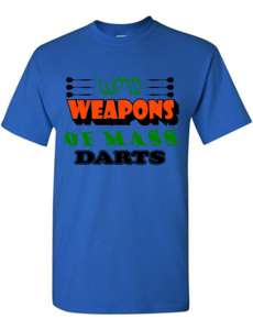 Darting Around Weapons of Mass Darts T-Shirt Royal Blue