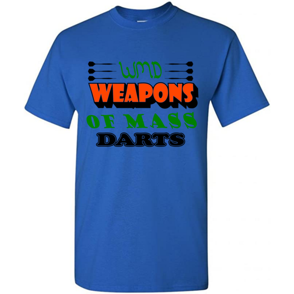 Darting Around Weapons of Mass Darts T-Shirt Royal Blue