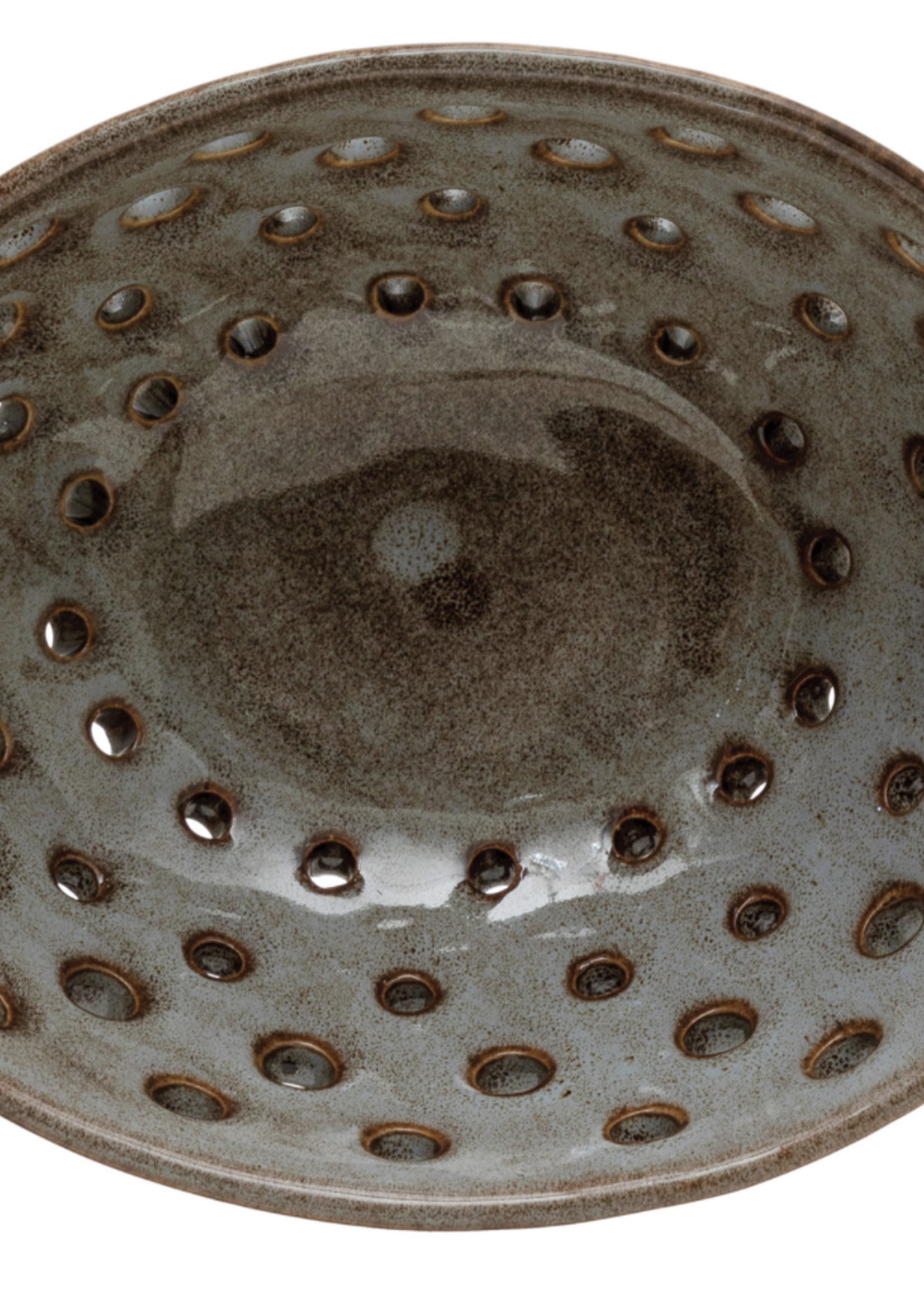 Creative Co-Op Stoneware Berry Bowl with Glaze /7-3/4"L x 5-3/4"W x 2-1/2"H