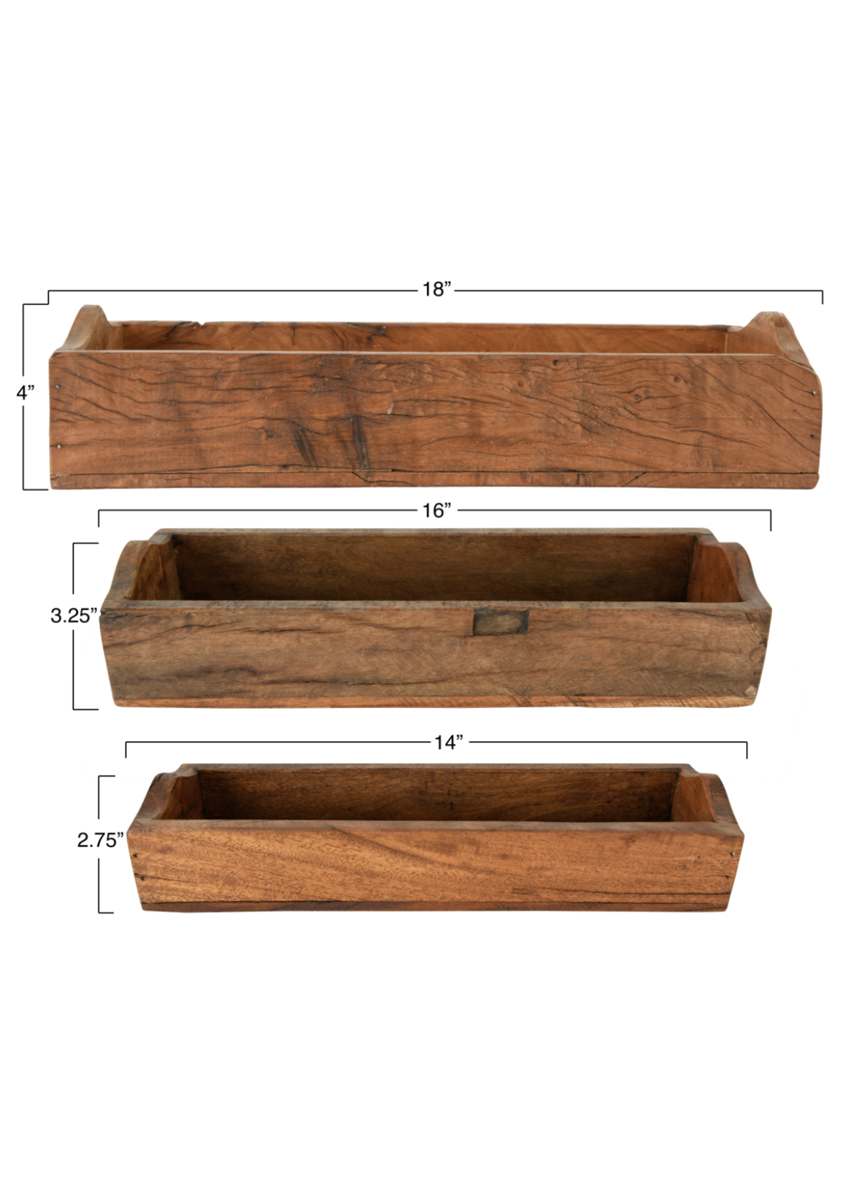 Found Wood Boxes, Set of 3