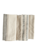 Square Woven Cotton Striped Napkins, Set of 4