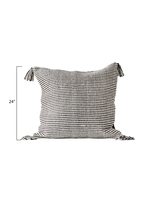 Square Woven Cotton Striped Pillow w/ Tassels