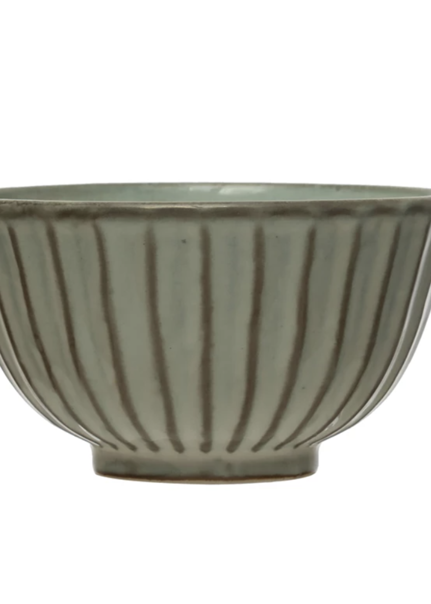 Creative Co-Op Stoneware Pleated Bowl, Cream Color