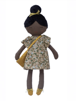 Creative Co-Op Fabric Doll in Floral Dress with Purse