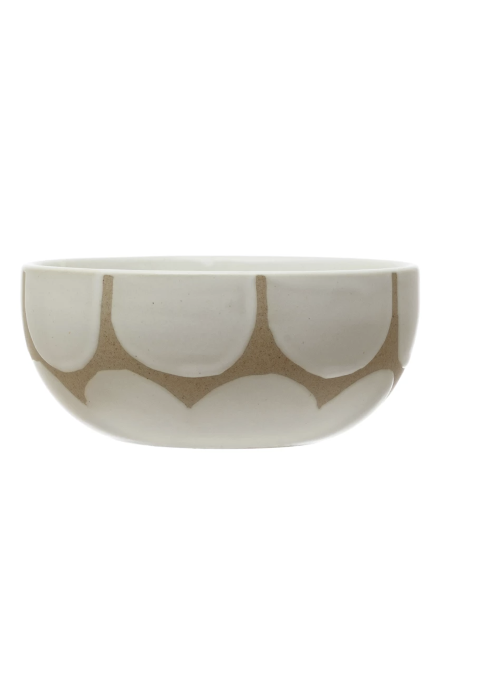 Stoneware Bowl with Scallop Design  (Set of 2)