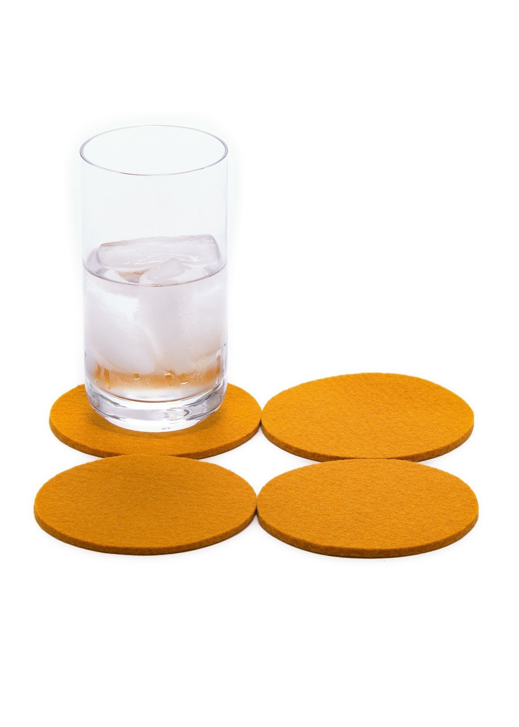 4-Pack Round Felt Coasters Turmeric