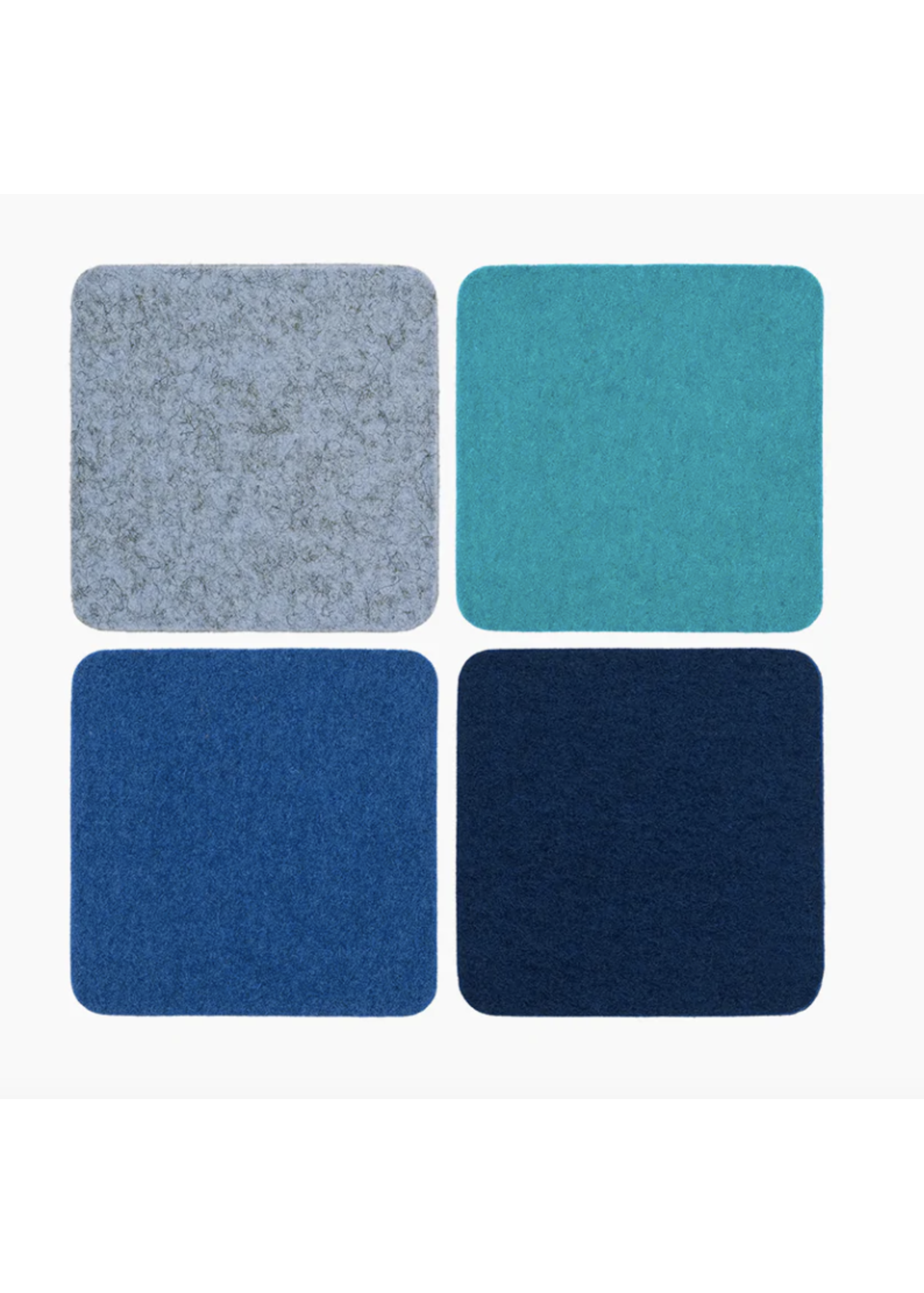 Coaster square 4 pack - Ocean - Heather Blue, Turquoise, Cobalt Blue, Marine