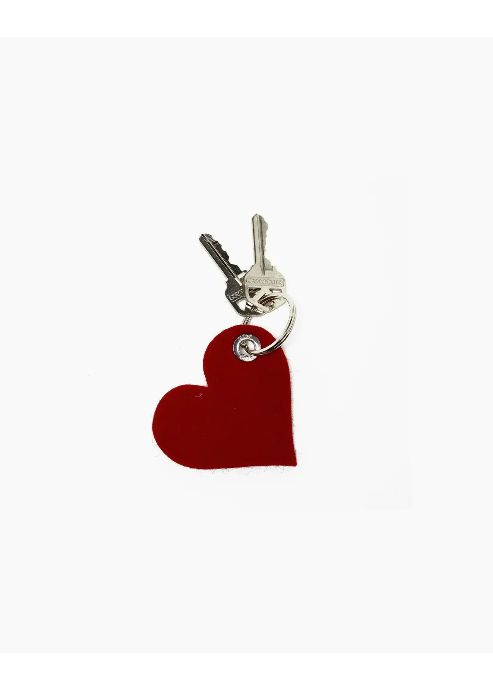 Key Fob Heart - Red Felt