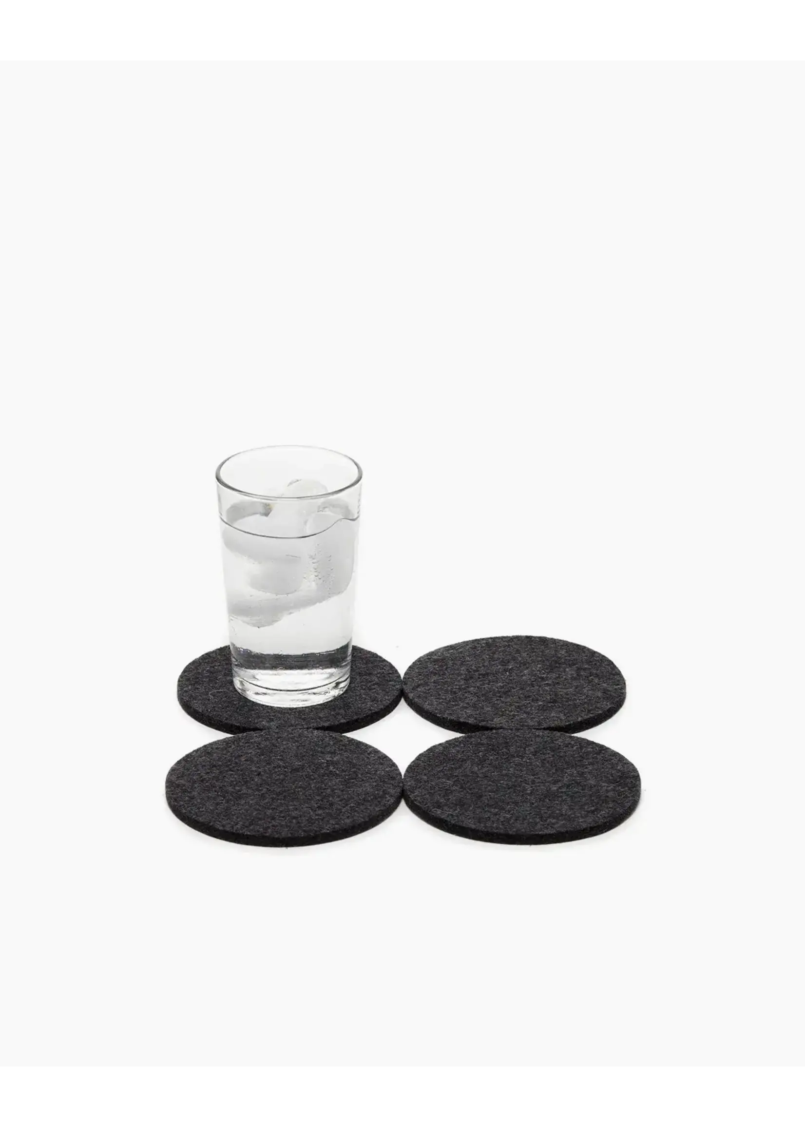 4-Pack Round Felt Coasters Charcoal