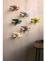 Kalalou Six Hanging Ceramic Swallows (Set of 6)
