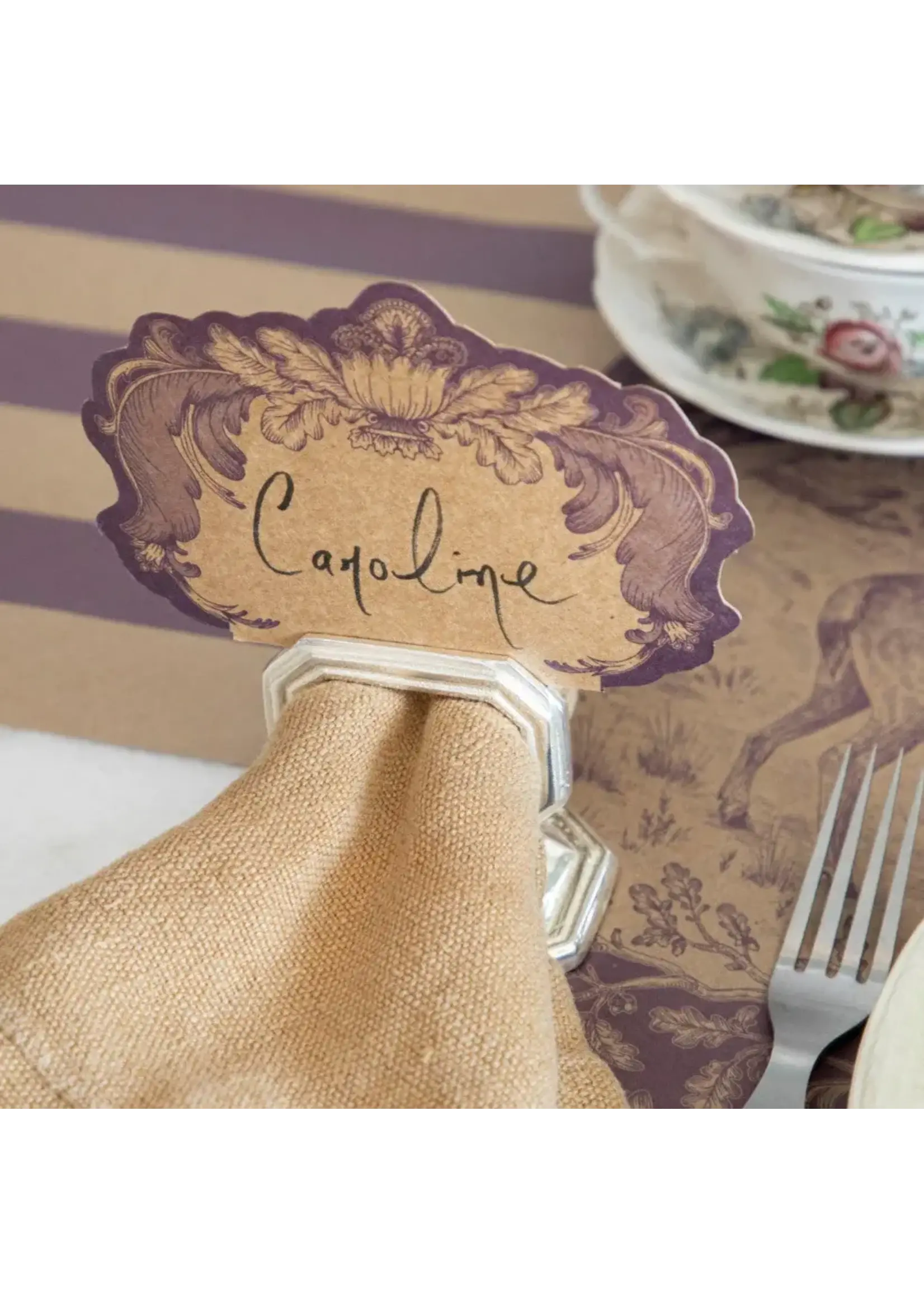 Napkin Ring with Place Card Holder (Silver)