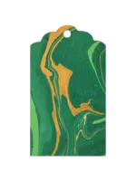 Green & Gold Vein Marbled Tags (Pack of 12)