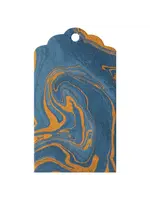 Blue & Gold Vein Marbled Tags (Pack of 12)