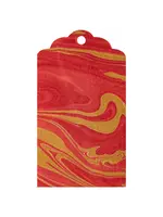 Red & Gold Vein Marbled Tags (Pack of 12)