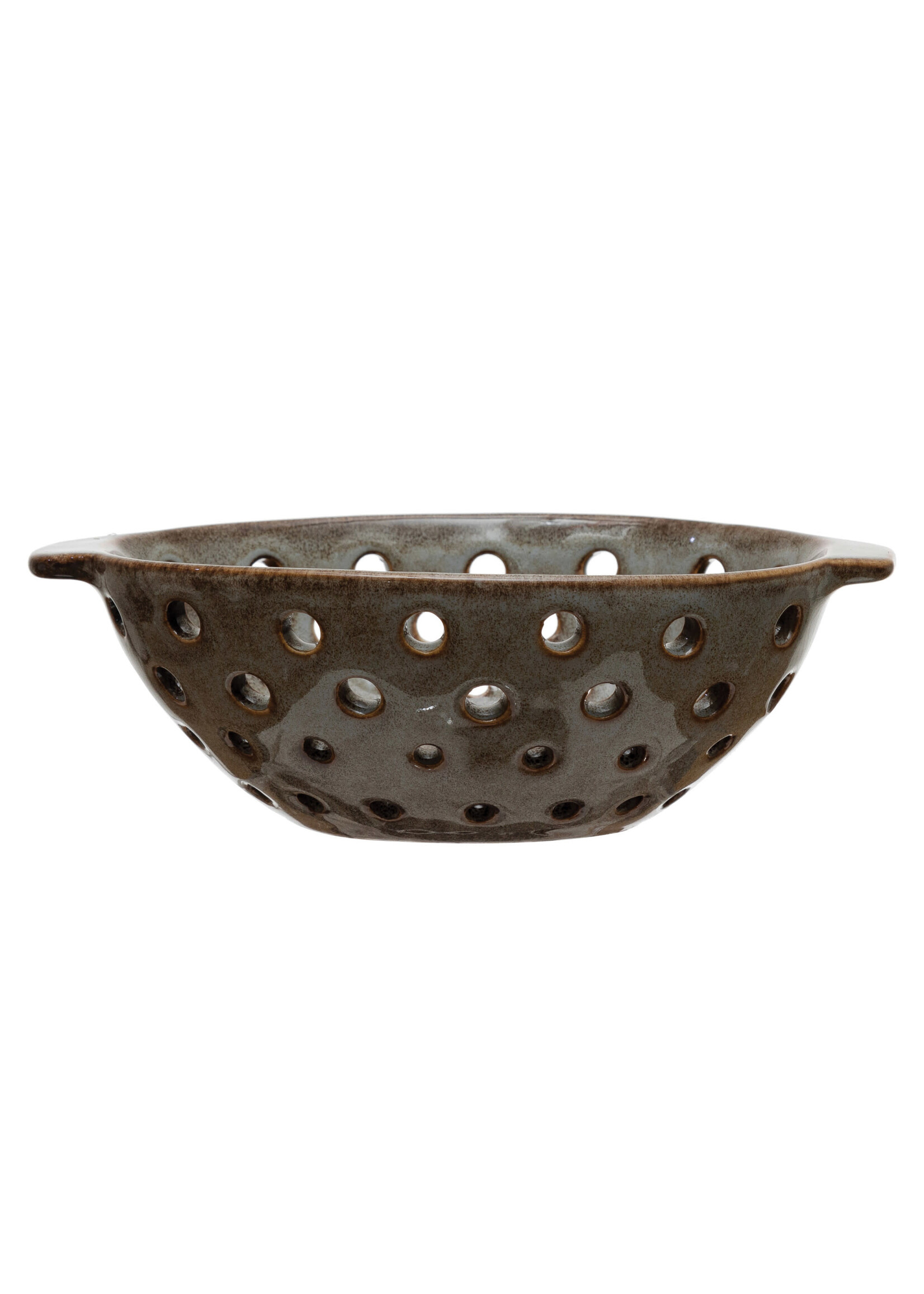 Stoneware Berry Bowl with Glaze (Brown)