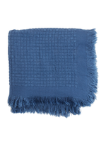 Saro Waffle Weave Throw (Navy Blue)