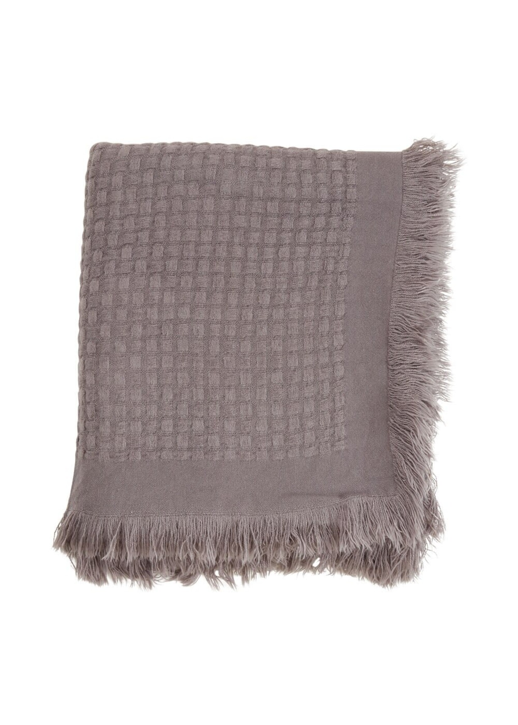 Saro Waffle Weave Throw - (Slate)