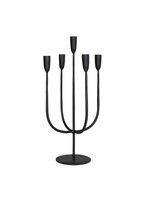 Hand-Forged Metal Candelabra, Black (Holds 5 Tapers)