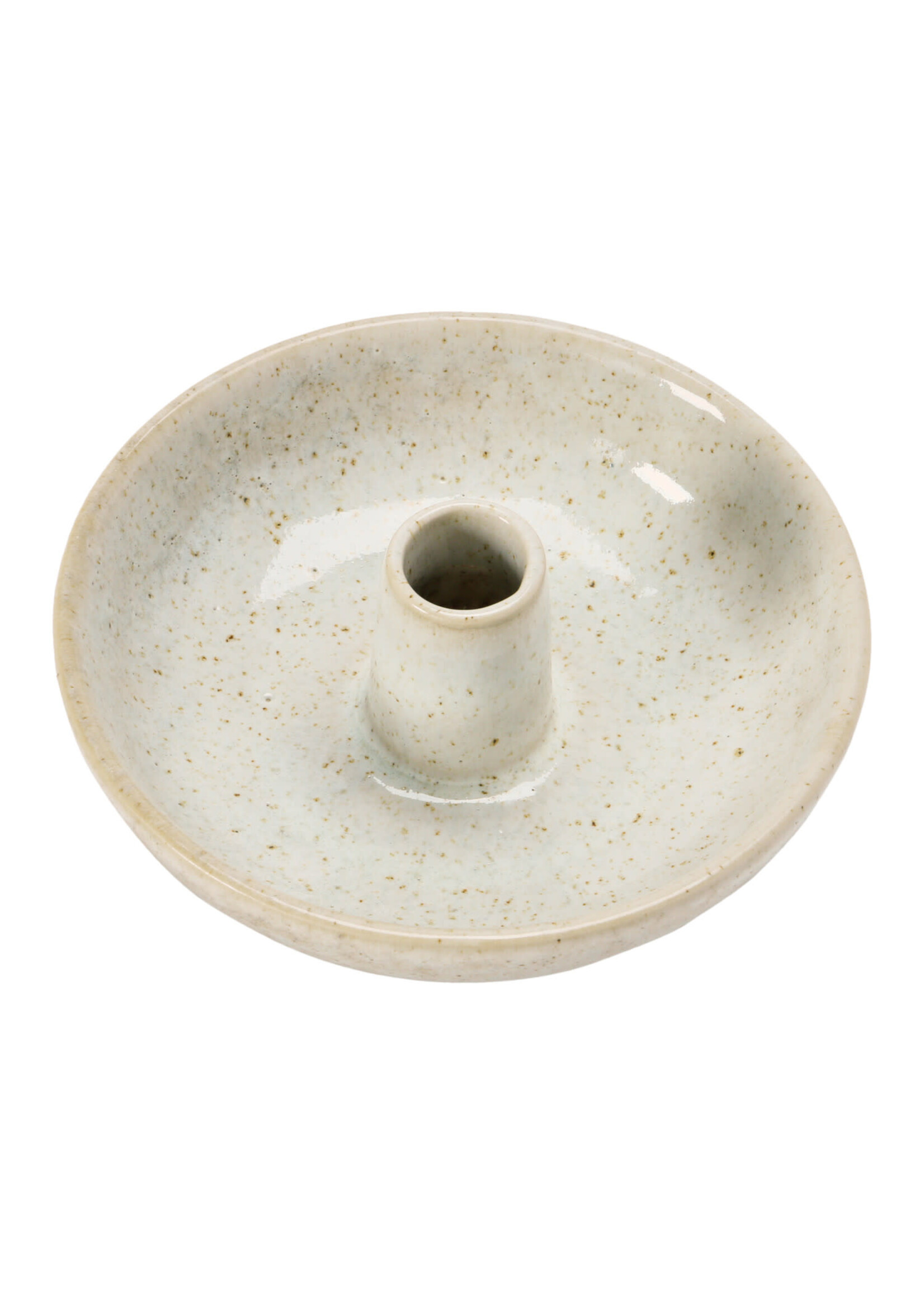 Stoneware Dish with Toothpick Holder with Glaze