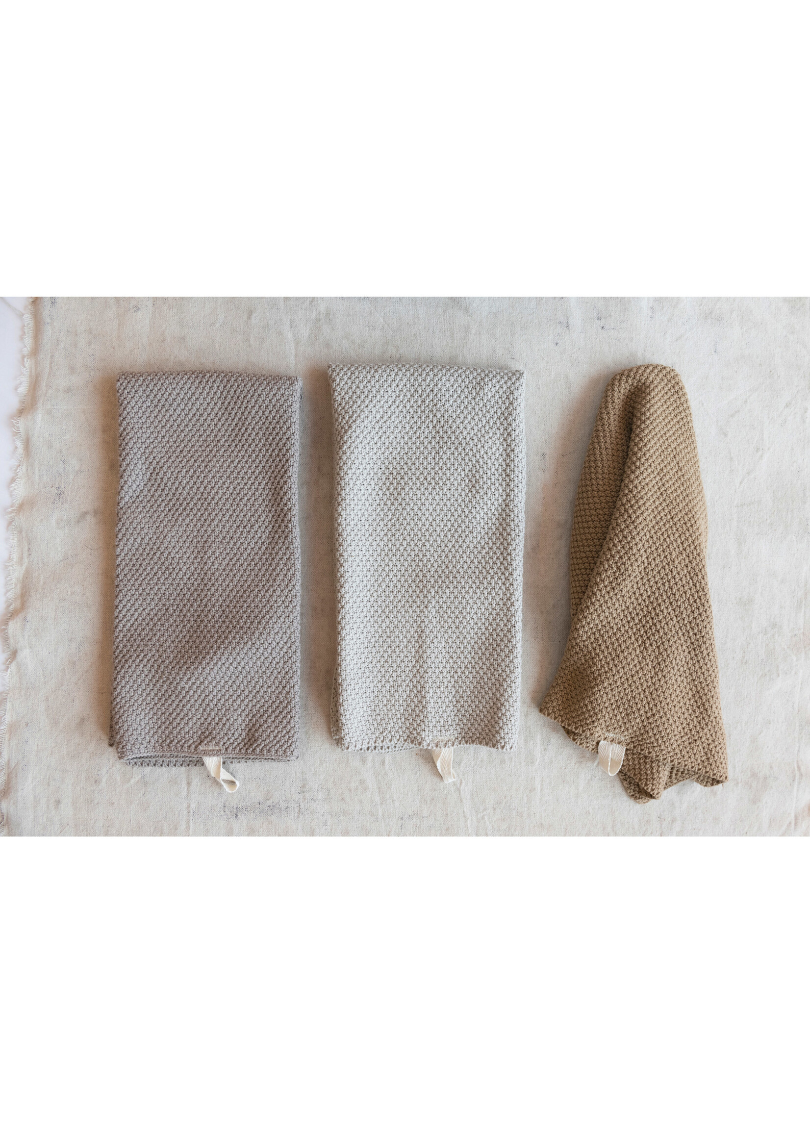 Cotton Knit Tea Towels, set of 3