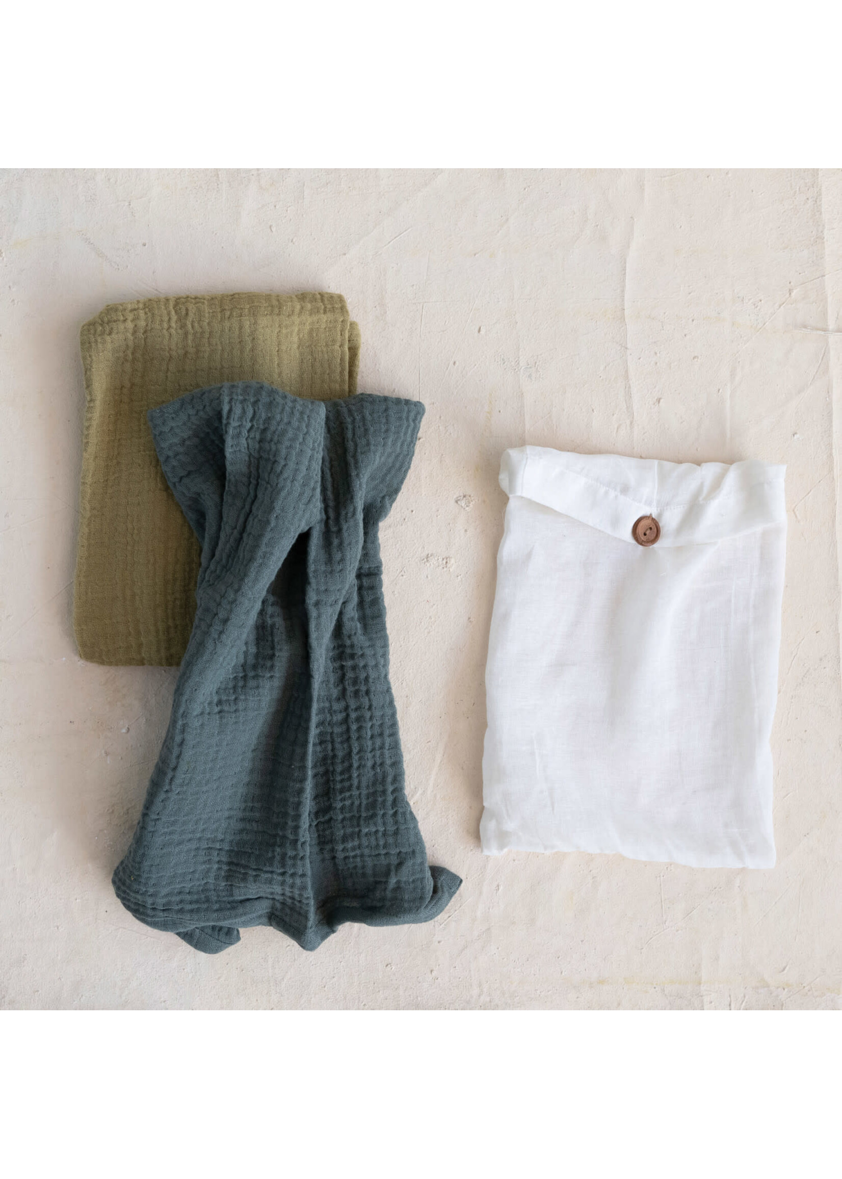 Cotton Double Cloth Tea Towels, Set of 2 in Bag