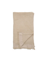 Cotton Waffle Weave Throw w/ Fringe - (Natural)
