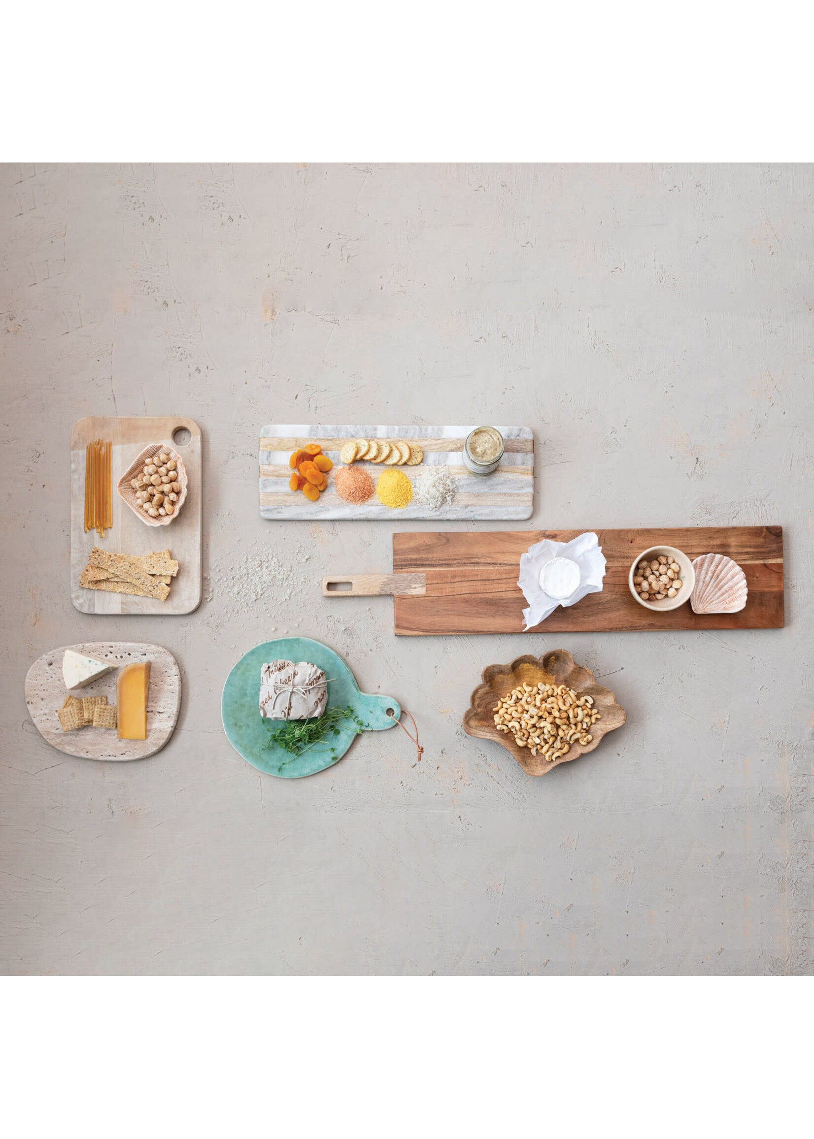 Acacia & Mango Wood Cheese/Cutting Board w/ Handle
